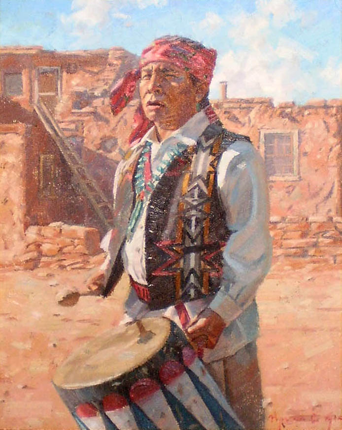 Original Painting by Hyrum Joe (Navajo) Oil and Canvas Songs